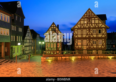 Maisons à colombages, Kornmarkt dans le centre historique de Wetzlar, Hesse, Allemagne Banque D'Images