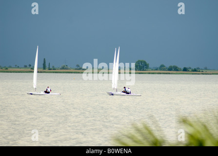 Bateaux à voile sur le lac de Neusiedl, Burgenland, Autriche Banque D'Images