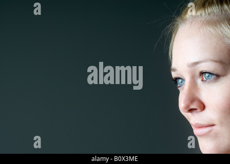 Un close up shot of a woman Banque D'Images