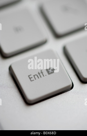 Extreme close up de supprimer sur un clavier allemand Banque D'Images