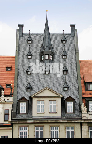 Détail du toit du bâtiment sur Markt Platz Allemagne Saxe Leipzig Banque D'Images