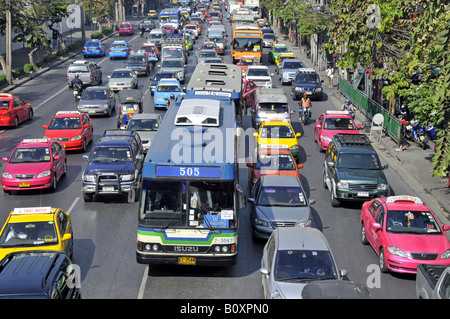 Embouteillage dans le Road, Bangkok, Thaïlande Banque D'Images