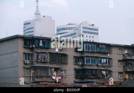 Bloc d'appartements dans la région de Chengdu, Sichuan, Chine Banque D'Images