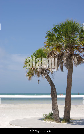 Fort DeSoto Park, Floride, mai 2008 : amateurs de calme bénéficiant d'une journée ensoleillée sur le sable blanc de la Plage Nord. Banque D'Images