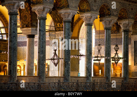 L'intérieur de la mosquée Sainte Sophie à Istanbul Banque D'Images