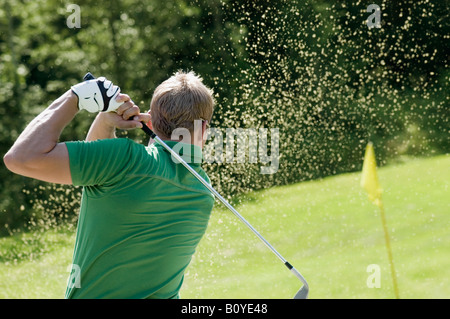 Joueur de golf, vue arrière Banque D'Images