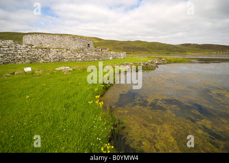 Le Broch de Clickimin, près de Lerwick, Shetland, Scotland, UK Banque D'Images