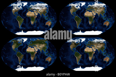 Dans le monde les changements saisonniers de la couverture de glace terrestre en 2004 Banque D'Images