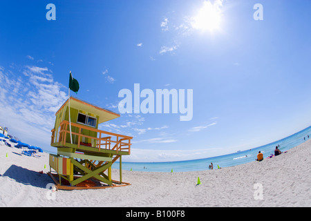 Lifeguard tower, Miami Beach, South Beach, Miami, Floride Banque D'Images