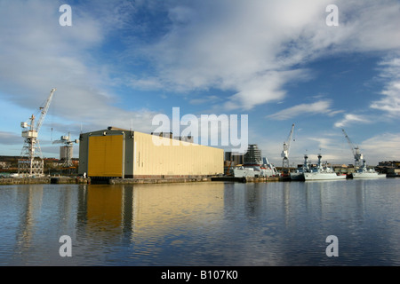 Chantier naval à Scotstoun BAE Systems Banque D'Images