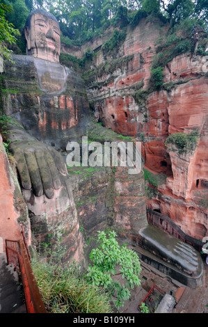 Chine Sichuan Grand Bouddha de Leshan site du patrimoine mondial de l'UNESCO Banque D'Images