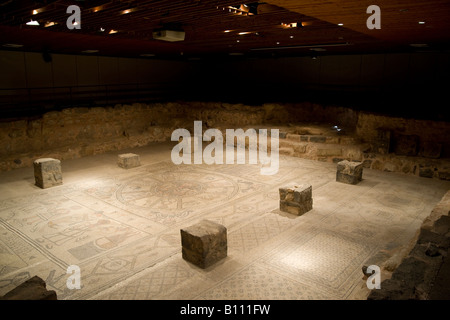 Israël Beit She'une synagogue Beit Alpha Vallée de la mosaïque de la salle de prière 6e siècle Banque D'Images