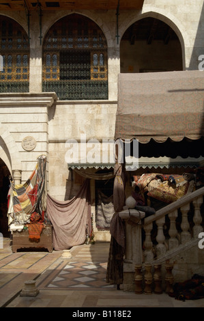 Boutique de tapis à Alep, Syrie, Banque D'Images