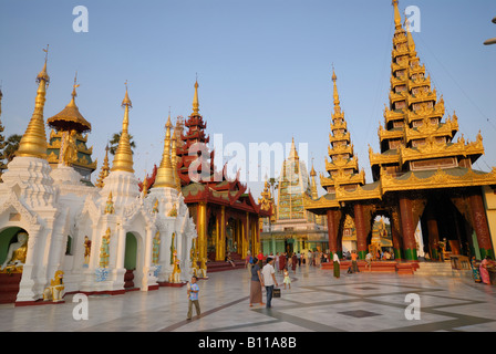 La pagode Shwedagon l'un des bâtiments les plus célèbres de l'homme au Myanmar et de l'Asie, Yangon, Myanmar BIRMANIE BIRMANIE Rangoon (Myanmar), l'ASIE Banque D'Images
