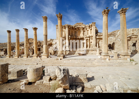 Nymphée en ruines de la ville de Jerash Décapole romaine datant de 39 à 76 ANNONCE Jordan Saoudite Banque D'Images