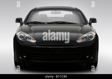 2008 Hyundai Tiburon GT Limited en noir - Basse/large front Banque D'Images