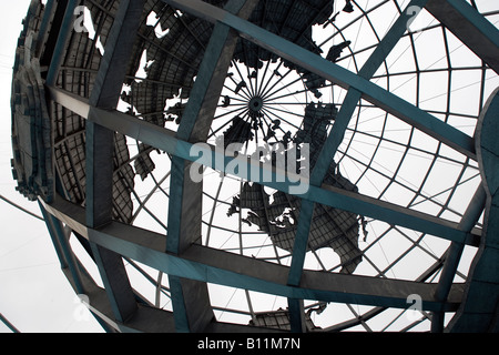 ETATS-UNIS CARTE UNISPHERE GLOBE (©GILMORE D CLARKE 1964) FLUSHING MEADOWS CORONA PARK QUEENS NEW YORK CITY USA Banque D'Images