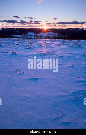 Paysage de neige HIVER RURAL PENNSYLVANIA USA Banque D'Images