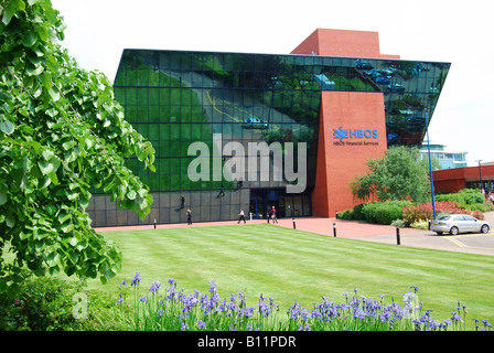 HBOS Services financiers, le 'Blue Leanie' immeuble de bureaux, rue Walton, Aylesbury, Buckinghamshire, Angleterre, Royaume-Uni Banque D'Images