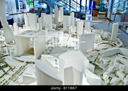 Paris France, architecture commerciale immeubles de bureaux modernes dans le centre d'affaires de la Défense, maquettes architecturales, bâtiments durables, Sustainabl Banque D'Images