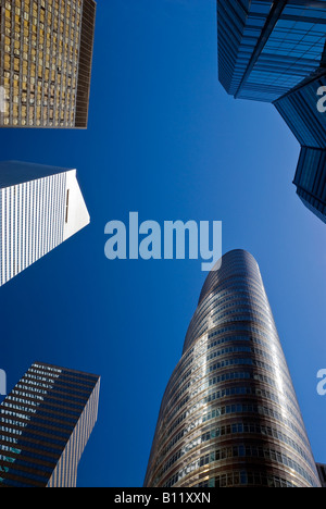 La ville de New York. Gratte-ciel de Manhattan y compris la Citicorp Center et le bâtiment rouge à lèvres. Banque D'Images