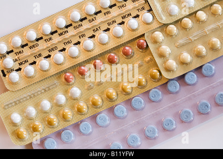 Une sélection de la pilule pour la contraception féminine, UK Banque D'Images