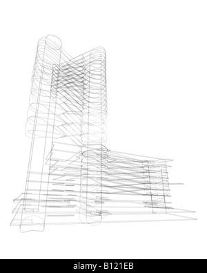 Dessin de ligne architecturale d'une proposition en perspective Banque D'Images