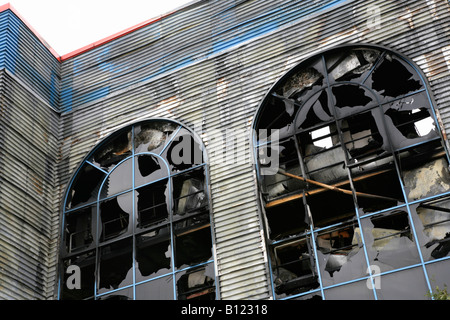 Détail des installations et de l'usine incendiée, Ladysmith Road, Grimsby. Banque D'Images