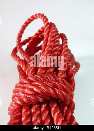 En nylon rouge tressée corde commercial pour usage intensif Banque D'Images
