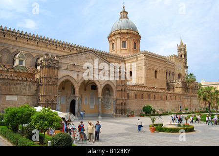 La cathédrale de Palerme, Corso Vittorio Emanuele, Palerme, Palerme, Sicile, Italie Province Banque D'Images