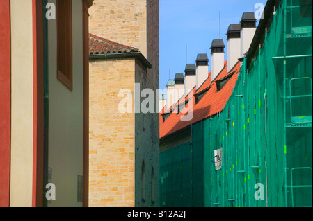 Petites maisons sur Golden Lane Zlat ulicka dans l'enceinte du château de Prague Prague République Tchèque Banque D'Images