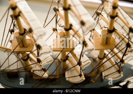 Gréement navire navires sur une maquette de bateau Banque D'Images