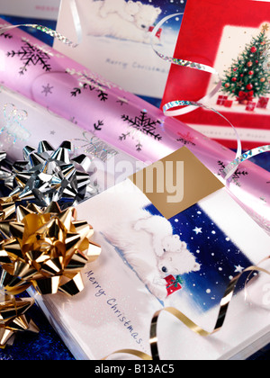 Papier cadeau de Noël et de cartes Banque D'Images