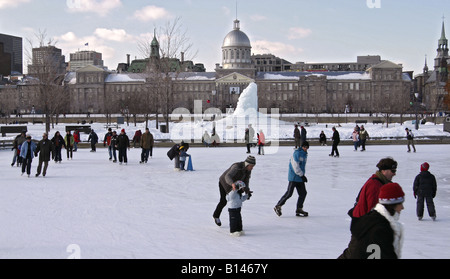 Les gens patiner sur glace,Montréal,Canada Banque D'Images