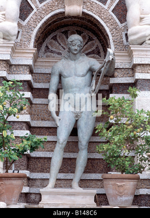 Tivoli, Villa d'Este, Renaissancegarten, Wasserorgel (fontaine de l'orgue), détail Banque D'Images