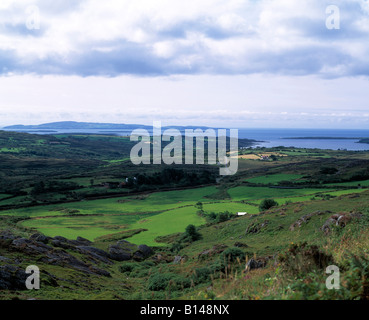 Le côte sud-ouest montrant les champs fertiles Banque D'Images