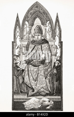 Saint Augustine, évêque d'Hippo, 354 - 430. Philosophe et théologien. Après 15th siècle de peinture Banque D'Images