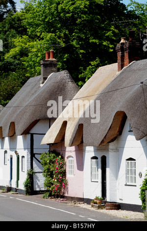 Rangée de chaumières Hampshire Angleterre Anglais Banque D'Images