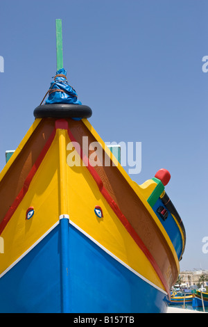 Bateau de pêche traditionnel de Marsaxlokk Malte Banque D'Images