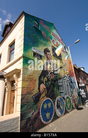 Murales républicaines Falls Road Belfast Irlande du Nord Banque D'Images