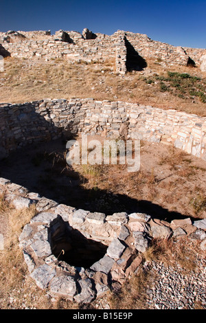 Kiva ruine, Gran Quivira, Salinas Pueblo National Monument, Nouveau Mexique Banque D'Images