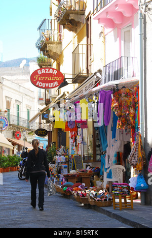 Boutiques de souvenirs, Lipari, Isola Lipari, Messine, Sicile, Italie Province Banque D'Images