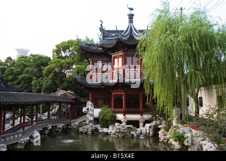 La Chine, Shanghai, le jardins de Yuyuan Banque D'Images