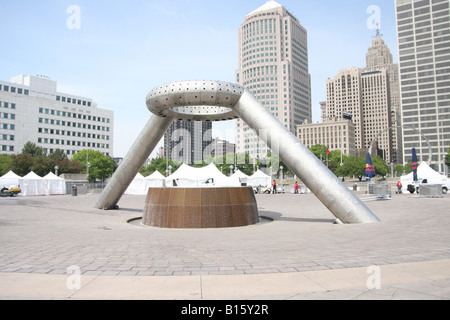 Horace E. Dodge et fils Fontaine à Hart Memorial Plaza à Detroit, Michigan. Banque D'Images