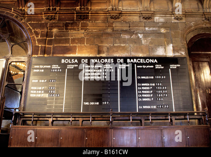 Espagne Barcelone Palais de la Llotja (la Llotja) de Barcelone ancienne Bourse (Bolsa de Valors de Barcelona) (Borsa de Barcelona) aujourd'hui musée. Argent Banque D'Images