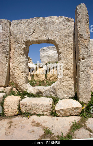 Temple de Hagar Qim, Malte Banque D'Images