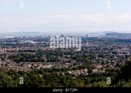 Vue panoramique sur le canal de Bristol et de Cardiff Banque D'Images