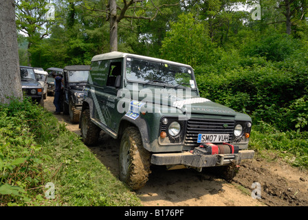 Land Rover Defender 90 TD4 en attente de la concurrence dans l'ALRC RTV 2008 National procès. Banque D'Images