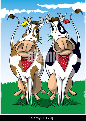 Deux vaches Banque D'Images