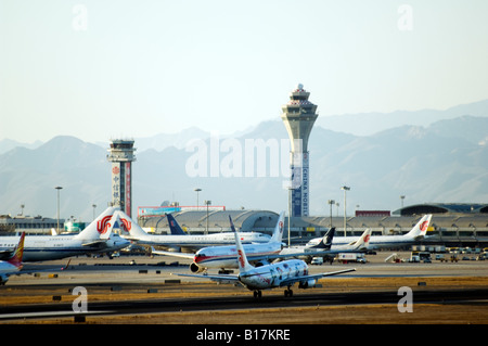 Chine Beijing Capital Airport Le nouveau Terminal 3 bâtiment inauguré en février 2008, deuxième plus grand bâtiment au monde Banque D'Images